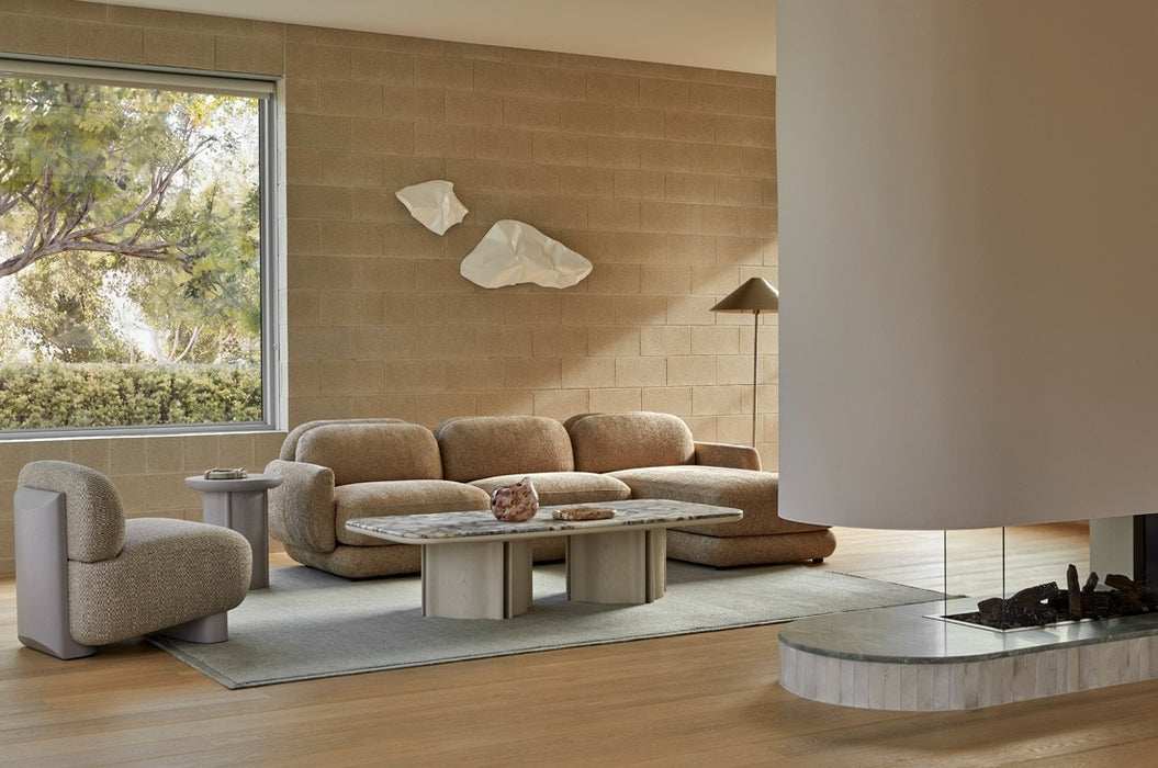 Juno Mello 3-Seater Armless Sofa - Amber Weave / Oat Milk