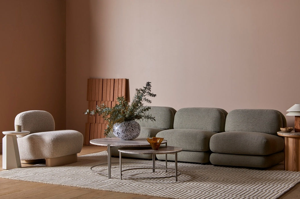 Juno Mello 4-Seater Reversible Chaise Sofa - Amber Weave / Oat Milk