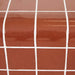Red glaze tile surface with white grout lines, from the Andalusian Mosaic Side Table