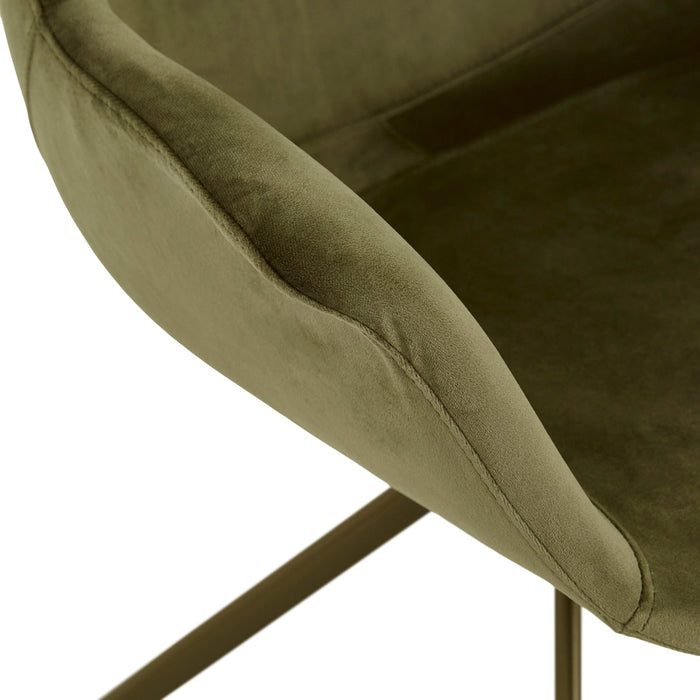 Daisy Spider Leg Office Chair - Loden - Antique Brass