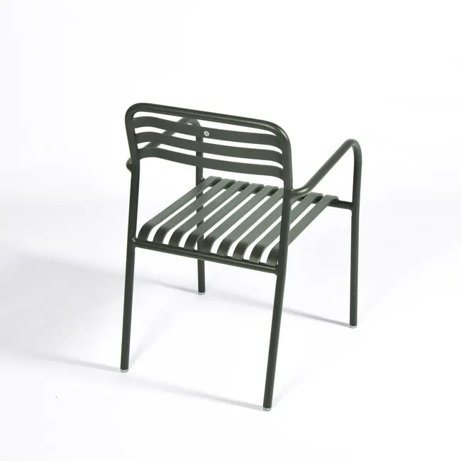 Dockside Wind Dining Chair in green, three-quarter view