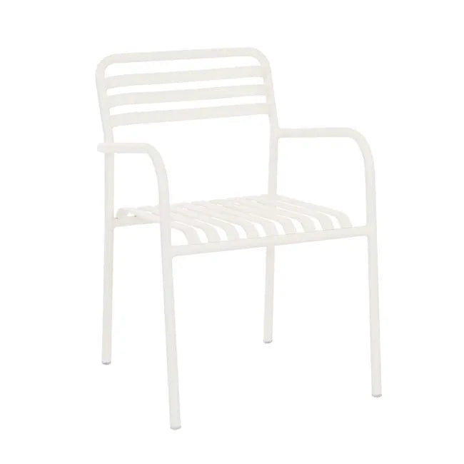Dockside Wind Dining Chair in white, three-quarter view