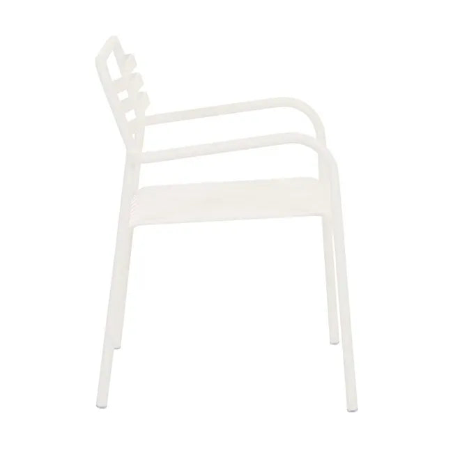 Dockside Wind Dining Chair in white, side view