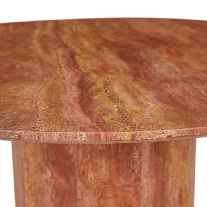 Atlas Decagon Dining Table - Satin Red Travertine