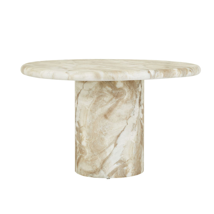 Lucia Curve Dining Table - Faux Mocha Marble