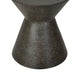Close-up of the flared base of the Granada Hourglass Side Table in black fleck