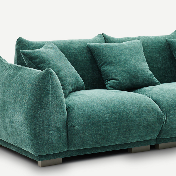 Mountain Drift Sofa - Copeland Hunter, close-up of the arm and seat cushions