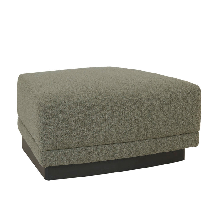 Felix Orbit Wedge Ottoman - Moss Tweed / Matt Black Ash