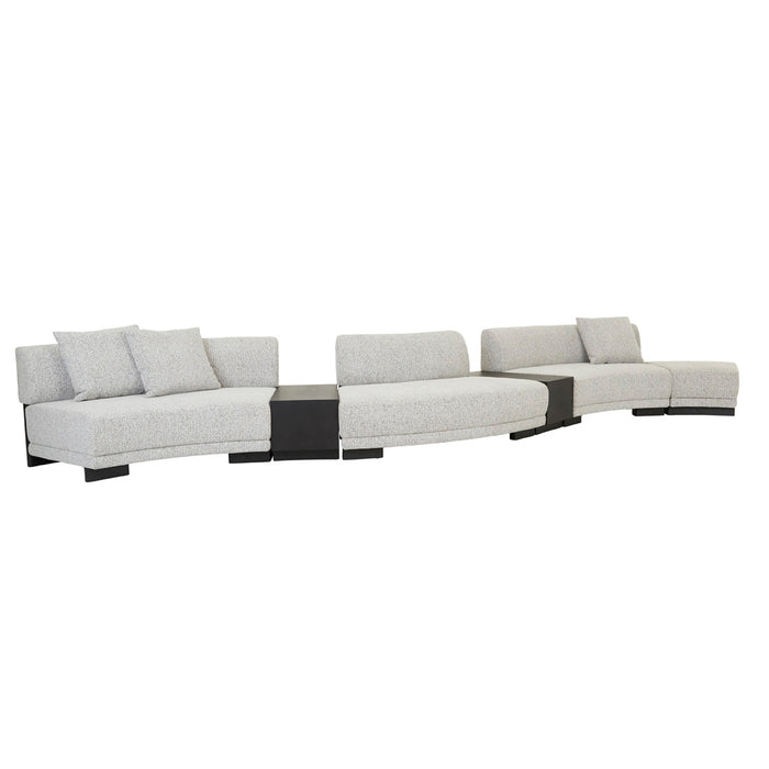 Felix Orbit Wedge Ottoman - Ore Speckle / Matt Black Ash
