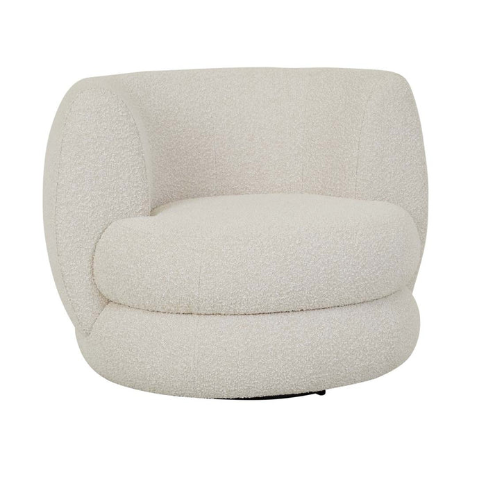 Hugo Vera Swivel 1 Seater Sofa - Oat Boucle, studio shot on a white background