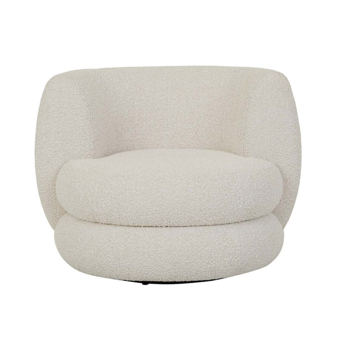 Hugo Vera Swivel 1 Seater Sofa - Oat Boucle, studio shot on a white background