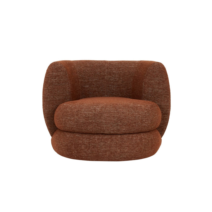 Hugo Vera Swivel 1 Seater Sofa - Rosewood, studio shot on a white background
