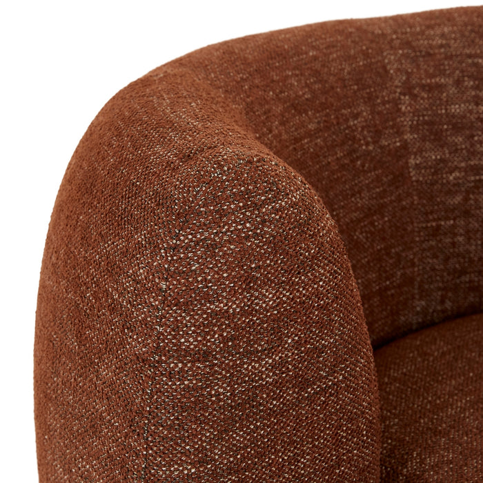 Hugo Vera Swivel 1 Seater Sofa - Rosewood, close-up detail