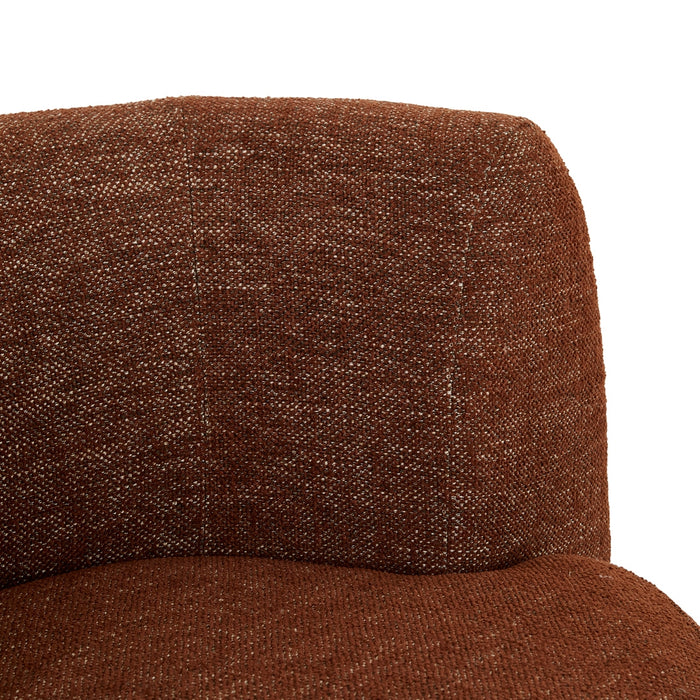 Hugo Vera Swivel 1 Seater Sofa - Rosewood, close-up detail