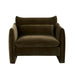 Sidney Peak 1 Seater Sofa - Caper Velvet, studio shot on a white background