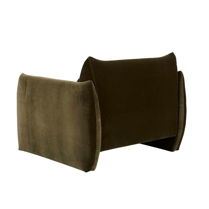 Sidney Peak 1 Seater Sofa - Caper Velvet, studio shot on a white background