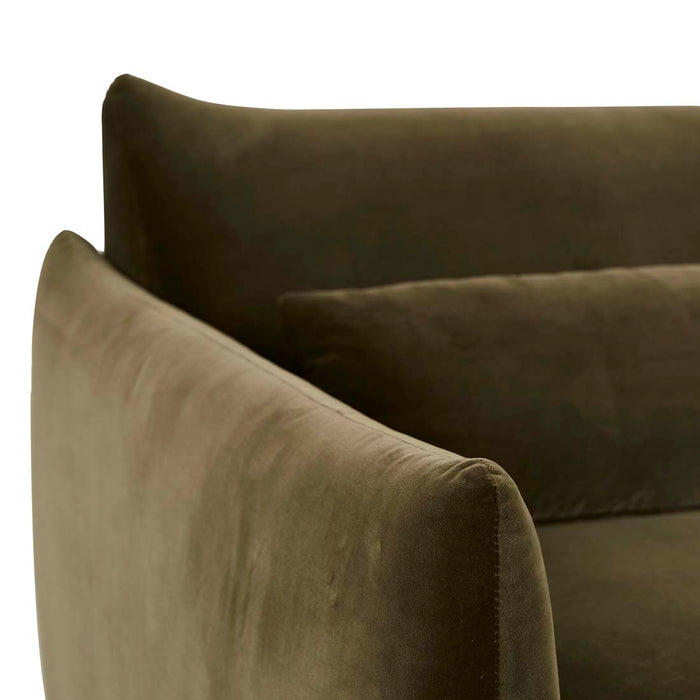 Sidney Peak 1 Seater Sofa - Caper Velvet, close-up detail