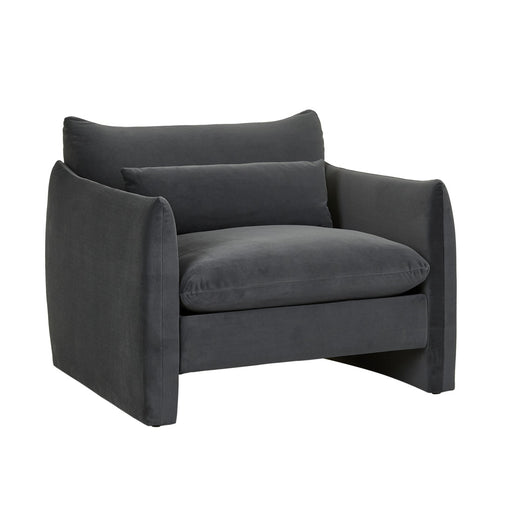 Sidney Peak 1 Seater Sofa - Nocturne Velvet, studio shot on a white background