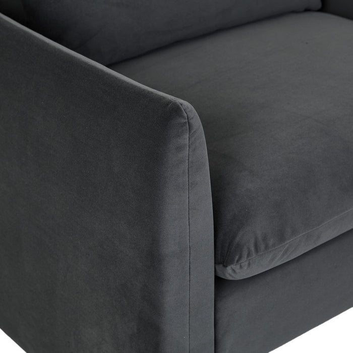 Sidney Peak 1 Seater Sofa - Nocturne Velvet, close-up detail
