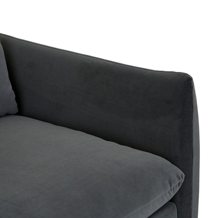 Sidney Peak 1 Seater Sofa - Nocturne Velvet, close-up detail