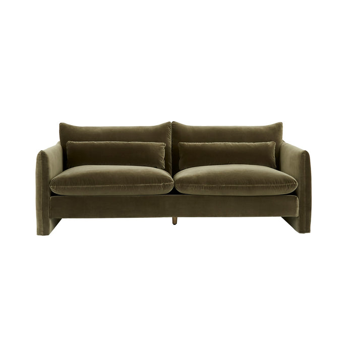 Sidney Peak 2 Seater Sofa - Caper Velvet, studio shot on a white background