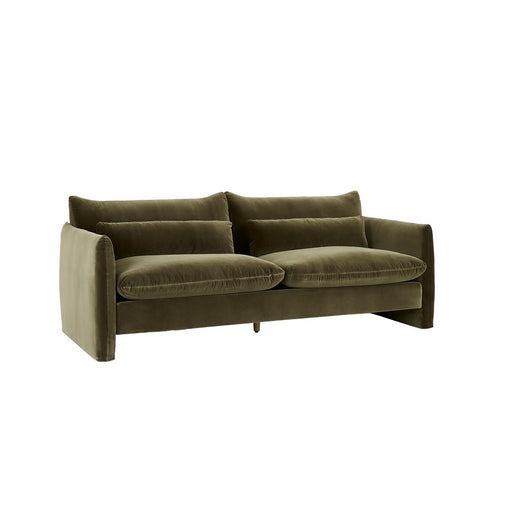 Sidney Peak 2 Seater Sofa - Caper Velvet, studio shot on a white background