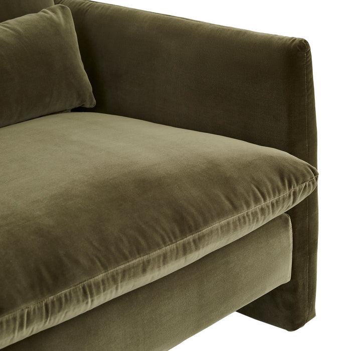 Sidney Peak 2 Seater Sofa - Caper Velvet, close-up detail