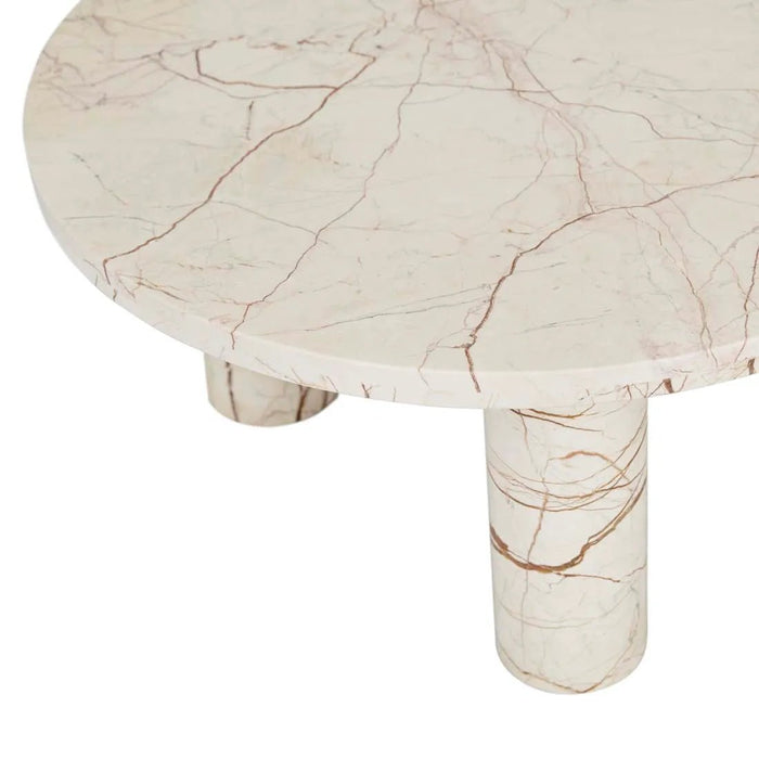Amara Round Leg Oval Coffee Table - Brown Vein Marble