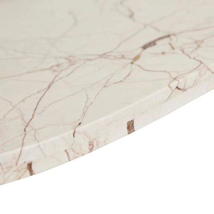 Amara Round Leg Oval Coffee Table - Brown Vein Marble