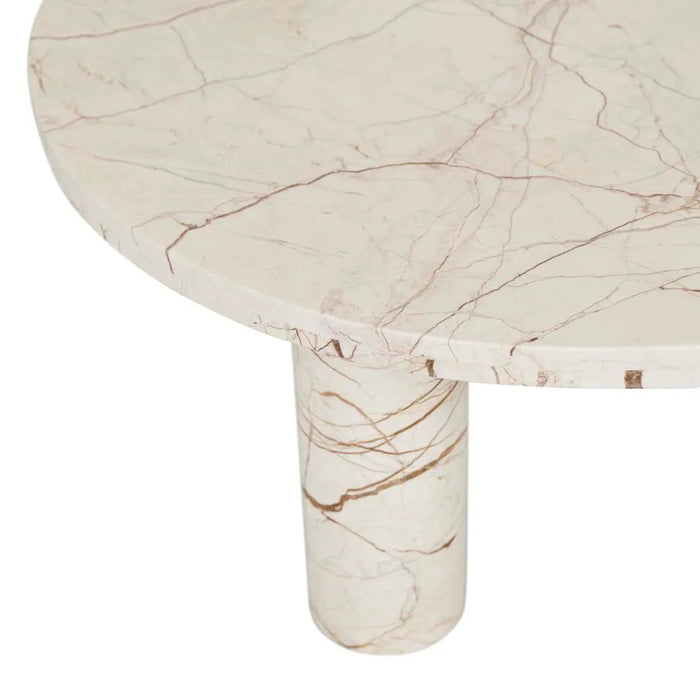 Amara Round Leg Oval Coffee Table - Brown Vein Marble