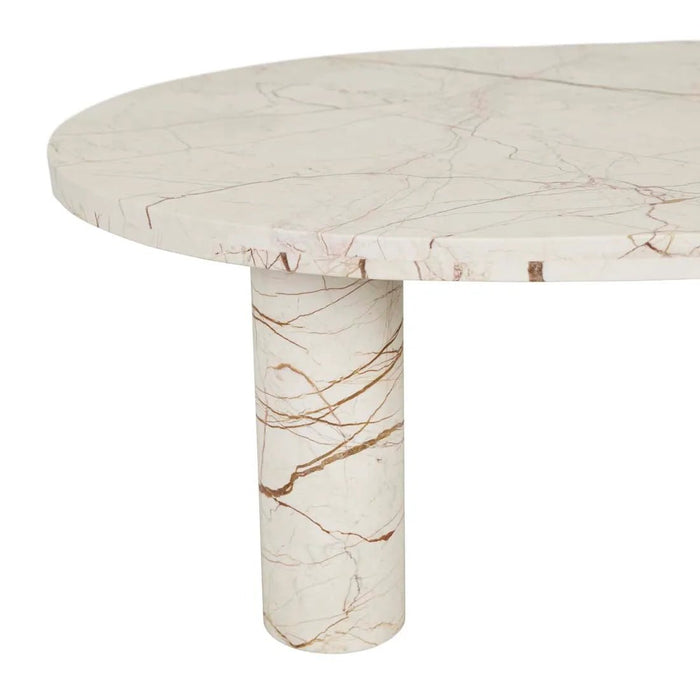 Amara Round Leg Oval Coffee Table - Brown Vein Marble