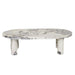 Amara Round Leg Oval Coffee Table - Natural Ocean Marble
