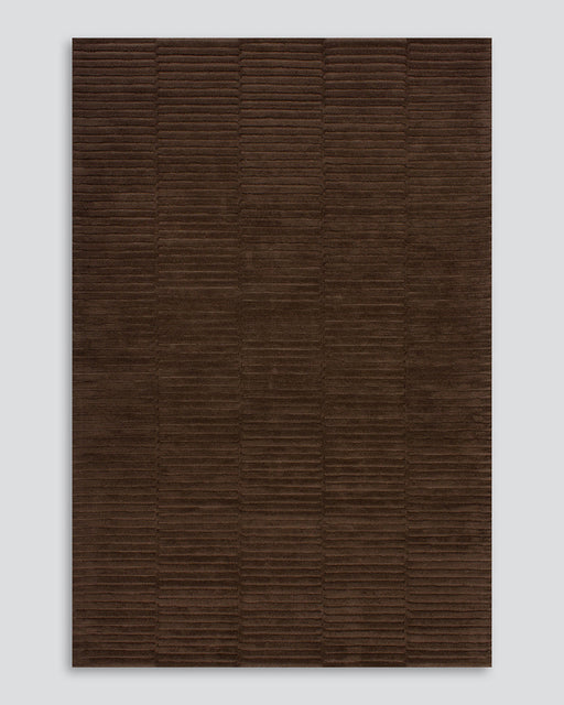 Anni Floor Rug in Chocolate, the whole rug shown flat on a plain background