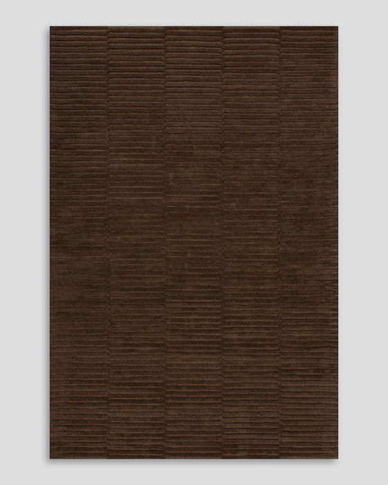 Anni Floor Rug in Chocolate, the whole rug shown flat on a plain background