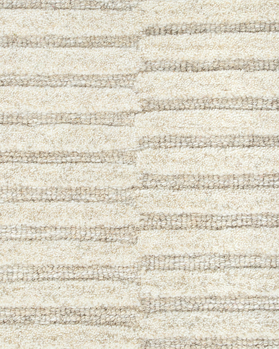 Anni Floor Rug in Oat, close-up of the wool pile and texture