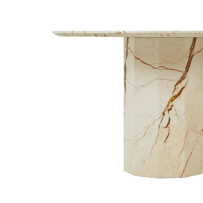 Atlas Decagon Dining Table - Brown Vein Marble