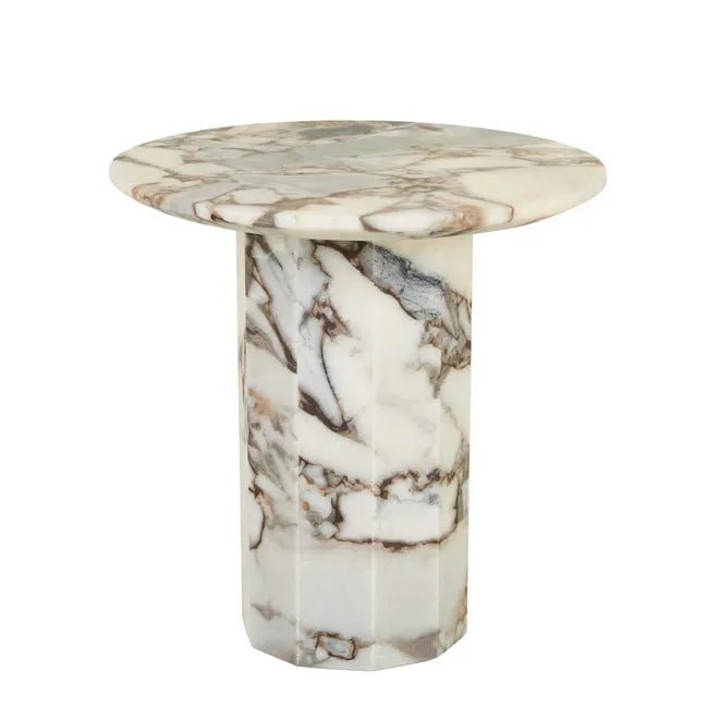 Atlas Decagon Side Table - Matt Ocean Marble