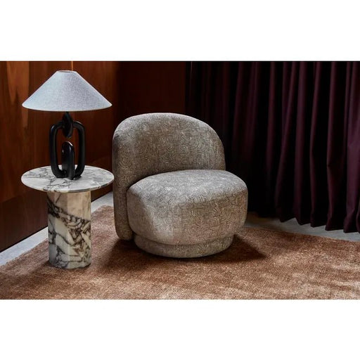 Atlas Decagon Side Table - Matt Ocean Marble