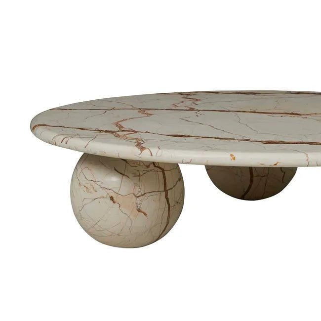 Atlas Sphere Coffee Table - Brown Vein Marble