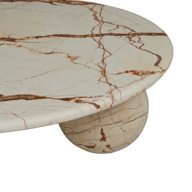 Atlas Sphere Coffee Table - Brown Vein Marble