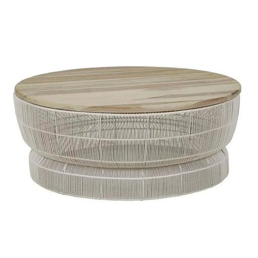 Corsica Float Coffee Table - Chalk - Aged Teak