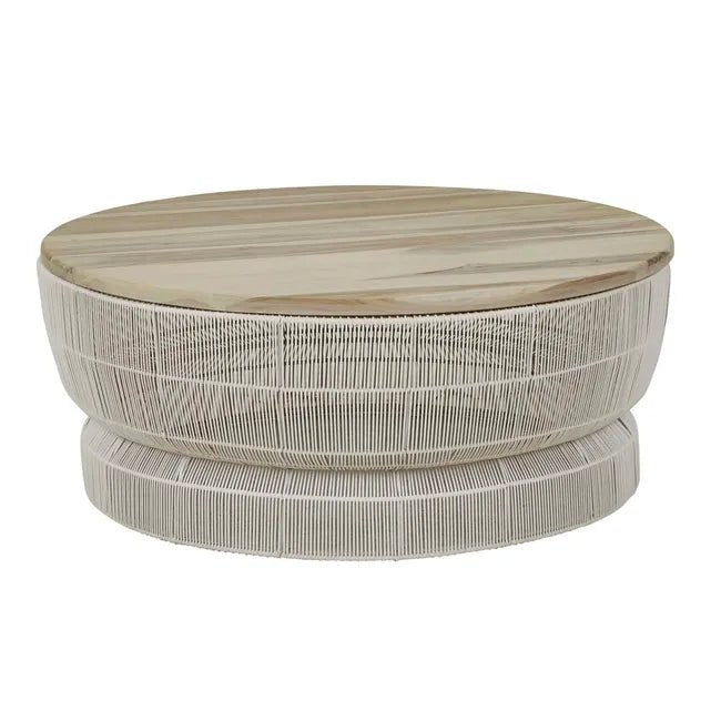 Corsica Float Coffee Table - Chalk - Aged Teak