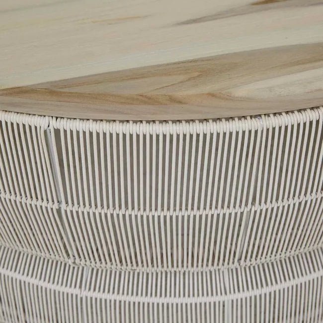 Corsica Float Coffee Table - Chalk - Aged Teak