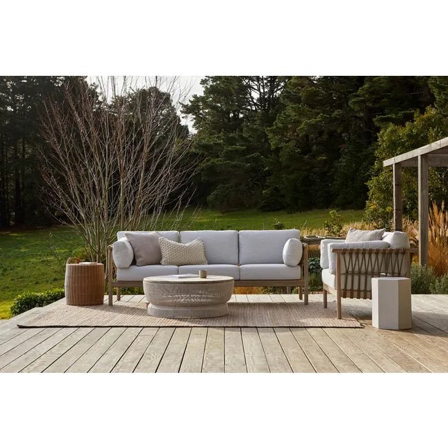 Corsica Float Coffee Table - Chalk - Aged Teak