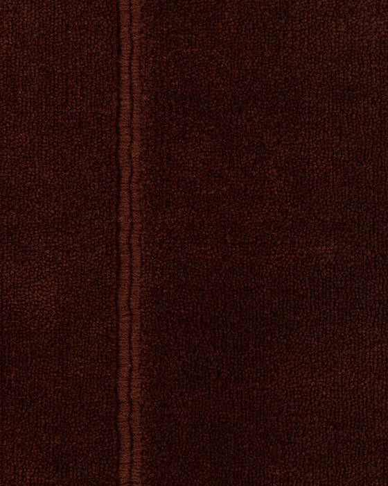 Bastion Floor Rug in Claret, close-up of the wool pile and texture