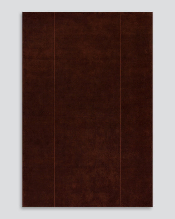 Bastion Floor Rug in Claret, the whole rug shown flat on a plain background