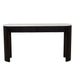 Benjamin Ripple Grand Marble Console - Matt White Marble - Matt Black Oak