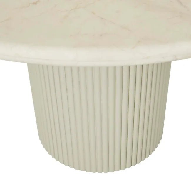 Benjamin Ripple Marble Dining Table - Brown Vein Marble - Putty