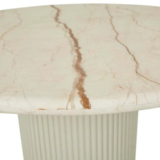Benjamin Ripple Marble Dining Table - Brown Vein Marble - Putty