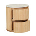 Benjamin Ripple Marble Round Bedside - Matt White Marble 56 x 47 x 59cm